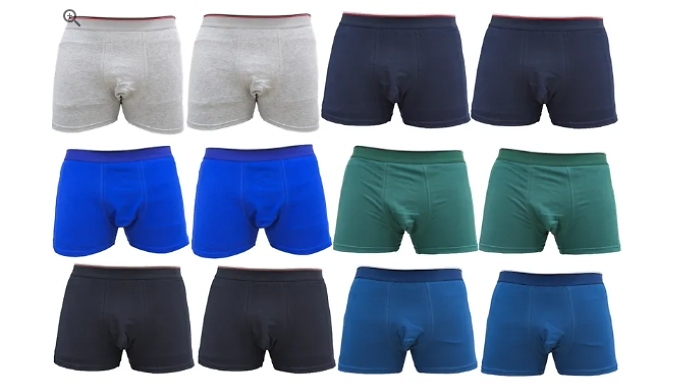 12-Pack Men's Cotton Boxers - 5 Sizes