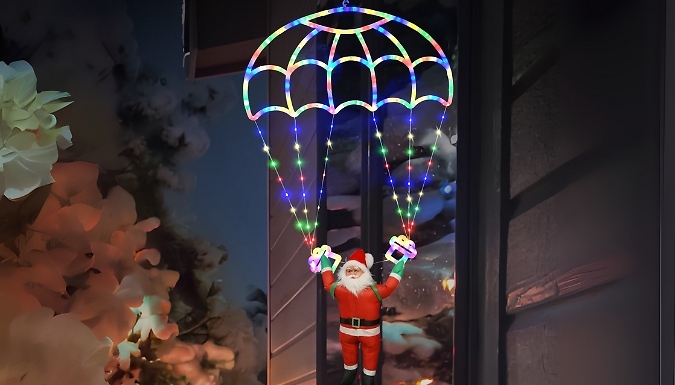 Parachuting Santa Claus LED Decoration - 2 Colours!