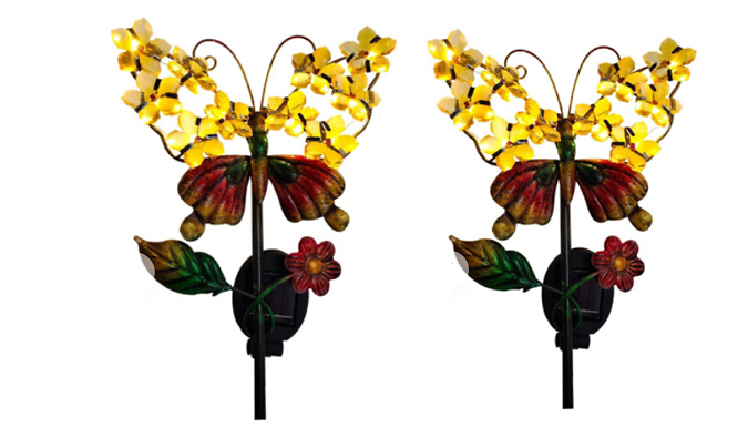 Solar-Powered Butterfly Garden Stake Light