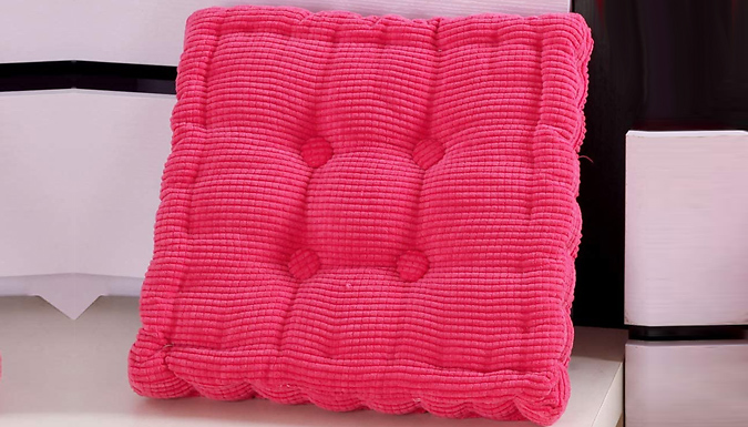 Square Waffle Corduroy Tatami Floor Cushion - 3 Sizes & 8 Colours