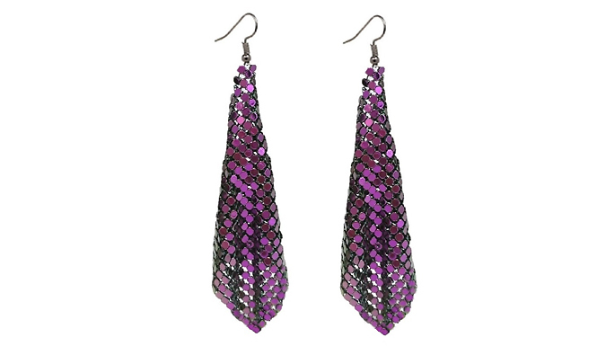 Drop Lightweight Sequin Dangle Earrings - 9 Colours