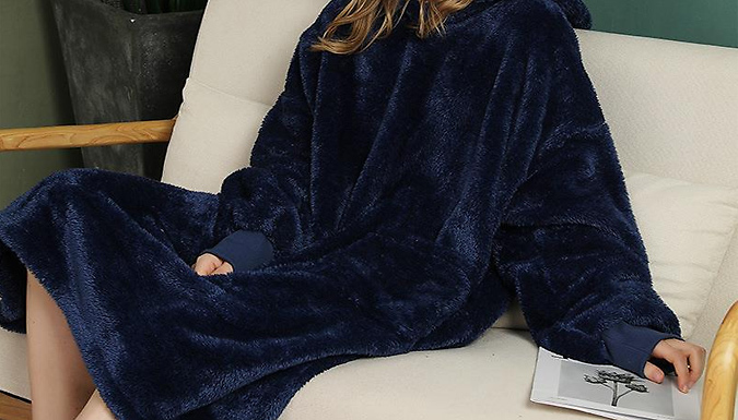 Unisex Hooded Flannel Lazy Blanket - 3 Colours