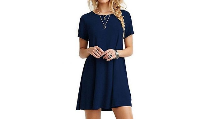 Loose Short Sleeve Dress - 6 Colours, 4 Sizes