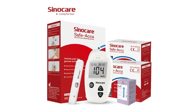 Sinocare Safe-Accu Blood Glucose Monitor Kit - 2 Options