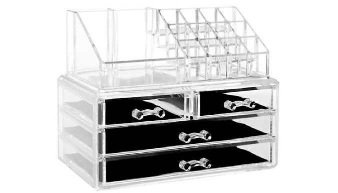 Transparent Makeup and Jewellery Organiser With Drawers from Go Groopie