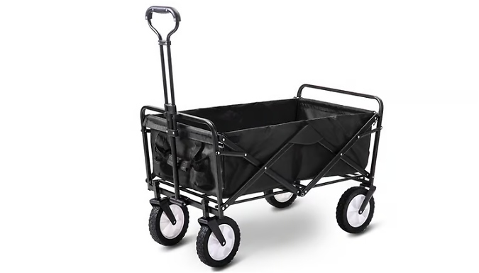 Heavy Duty Foldable Garden Trolley - Black