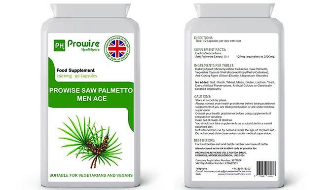 3-Month Supply of Saw Palmetto Men Ace - 90 Capsules!