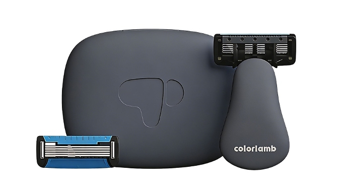 Men's 5-Blade Mini Manual Razor with Sideburn Trimmer & Case  - 2 Colours. at Go Groopie IE