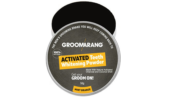 Groomarang Activated Charcoal & Coconut Shell Whitening Powder - Mint Orange