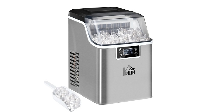 HOMCOM 3.2L Compact Ice Machine with LCD Screen & Accessories