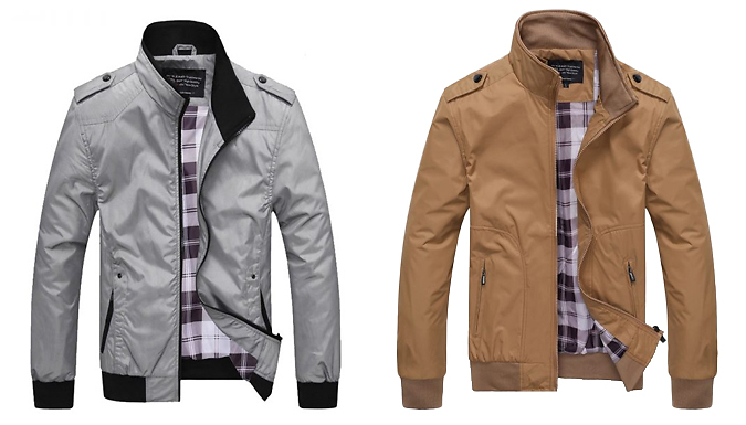 Men’s Harrington Jacket – 3 Colours & 6 Sizes Deal Price £17.99