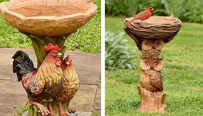 Mini Bird Bath Garden Statue - 6 Designs!