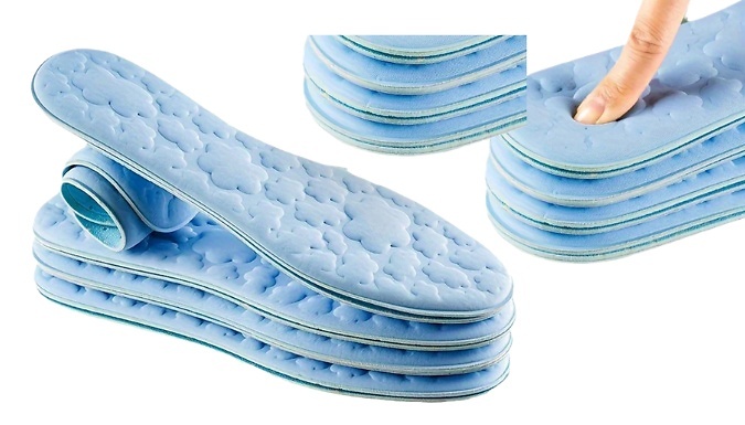 5 Pairs of Breathable & Cooling Shoe Insoles - 6 Sizes!