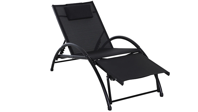 Outsunny Adjustable C-Shape Sun Lounger & Headrest - 2 Colours