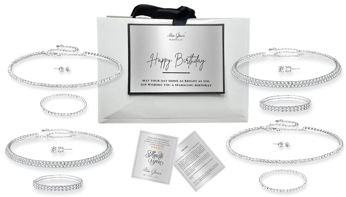 4-Piece Jewellery Collection Gift - Encrusted with Crystals from Swarovski!