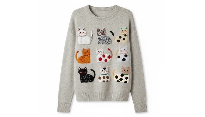 Women's Cat Themed Sweatshirt - 5 Sizes