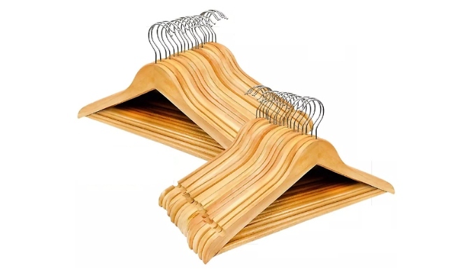 20-Pack Wooden Coat Hangers