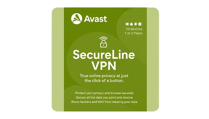 Avast SecureLine VPN 2026 - 10 Devices for 1 or 2 Years!