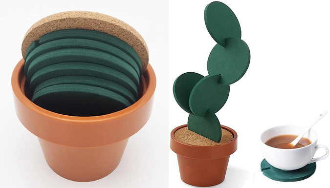 Connectable Cactus Non-Slip Coasters - 2 Colours