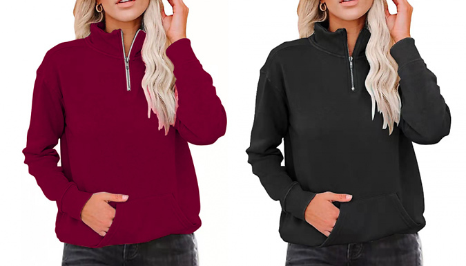 Women's Comfortable Long Sleeve Jumper - 6 Colours & 8 Sizes at Go Groopie IE