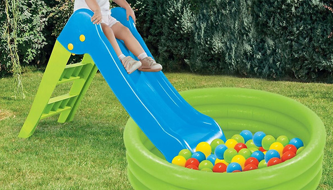 Kids Inflatable Pool with Slide & Ball Pit - 3 Colours