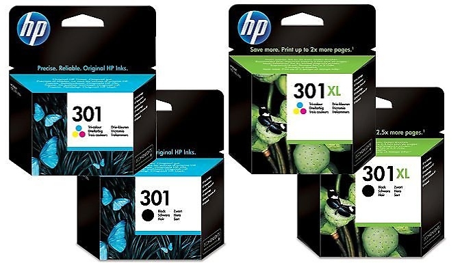 HP Black or Colour Printer Ink Cartridges - 8 Options