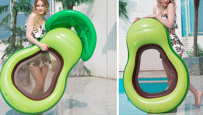 Giant Inflatable Avocado Swimming Ring with Optional Awning