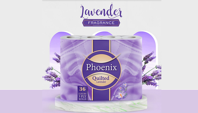 Phoenix Quilted Lavender-Scent Toilet Paper - 12, 24, 36, 48, 60 or 120 Pack!