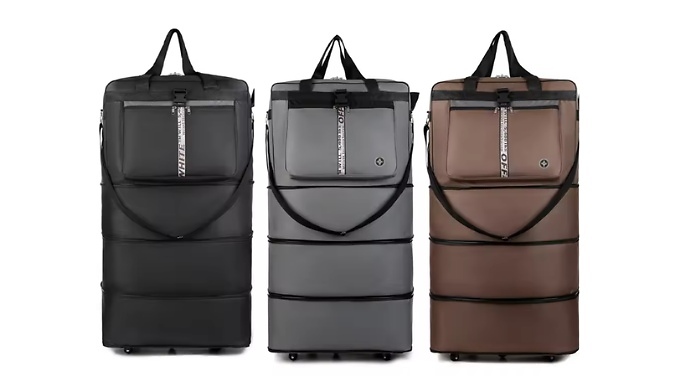 Expandable Wheeled Luggage Bag - 3 Colours