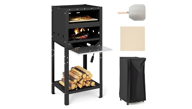 30cm Outdoor Wood-Fired Pizza Oven - with Oxford Cloth Cover!