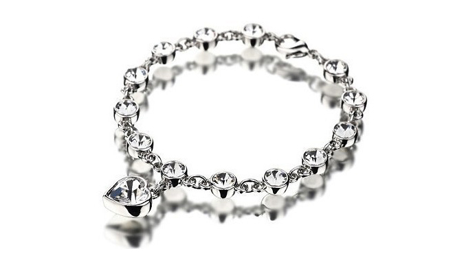 Crystal Heart Pendant Bracelet - 2 Colours Crystal Heart Pendant Bracelet - 2 Colours