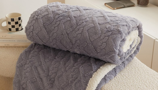 Fluffy Thick Double Warmth Throw Blanket - 8 Colours & 2 Sizes