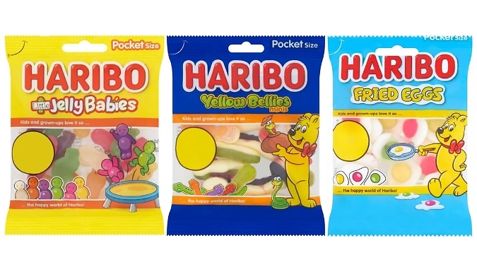 10-Pack Haribo Pocket Size Sweet Treats - 3 Different Sweets!