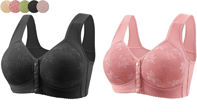 Full Coverage Front Closure Bra - 5 Colours & 8 Sizes