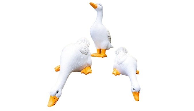 3-Piece Resin Duck Ornament Set