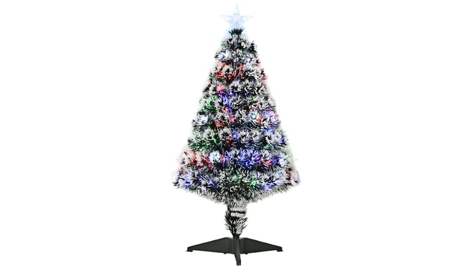 3 or 4Ft HOMCOM Artificial Christmas Tree with Colourful LED Lighting