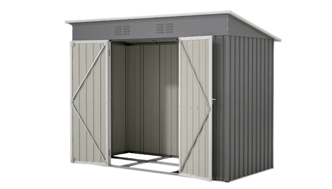 Birchtree Slanted Roof Metal Shed - 4ft x 8ft!