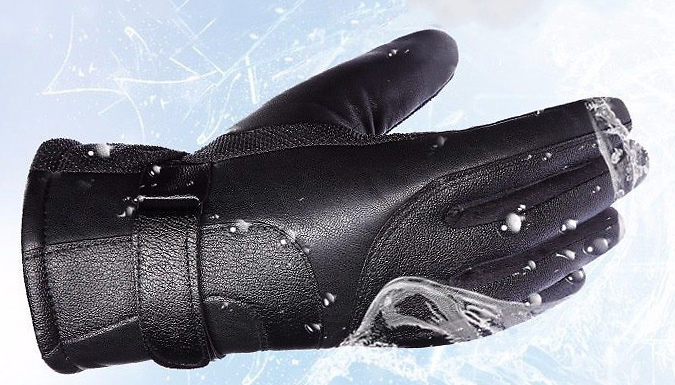 Men's PU Leather Waterproof Touch Screen Gloves - 3 Colours