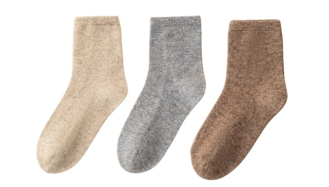 5-Pairs Thickened Wool Mid-Calf Socks - 3 Colours