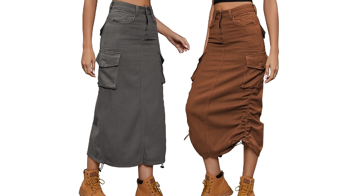 Cargo High-Waisted Skirt - 6 Colours, 5 Sizes