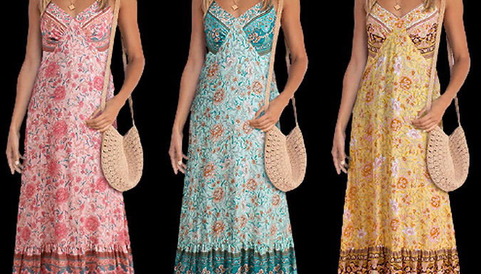 Flora Print Cami Maxi Dress - 3 Colours & 6 Sizes