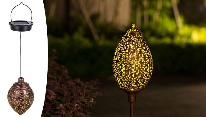 Whooptrading Solar LED Garden Hanging or Standing Lanterns - 2 Designs