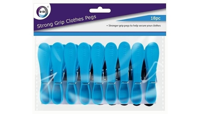 18-Pack Strong Grip Clothes Pegs at Go Groopie