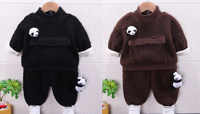 Kids Panda Fleece Tracksuit Set - 4 Colours & 4 Sizes