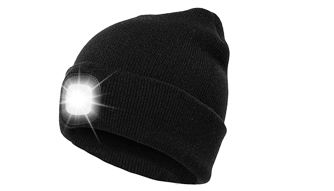 USB Unisex LED Light-Up Rechargeable Headlamp Beanie