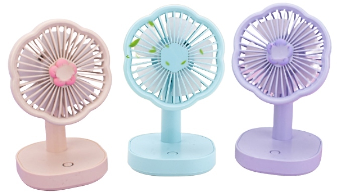 Flower Desktop Fan with Night Light - 3 Colours!