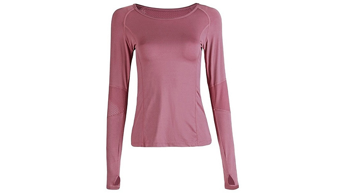 Women's Sports Wear Fitness Long Sleeve T-shirt - 5 colours & 4 sizes from Go Groopie