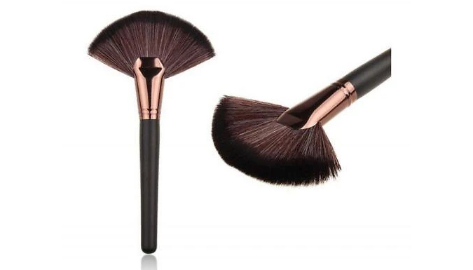 Black and Rose Gold Large Fan Makeup Brush from Go Groopie