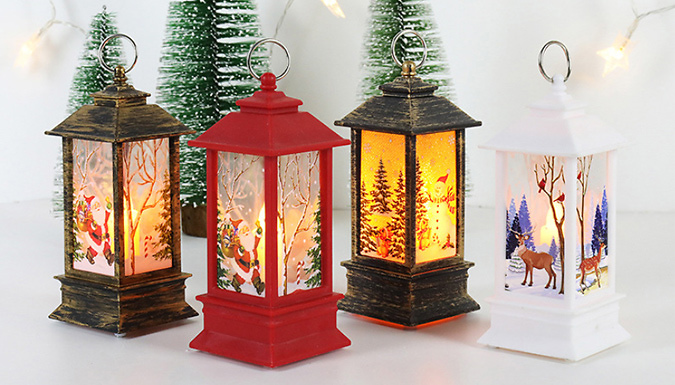 1 or 3 Christmas Wind Lantern Night Light Ornaments - 7 Designs