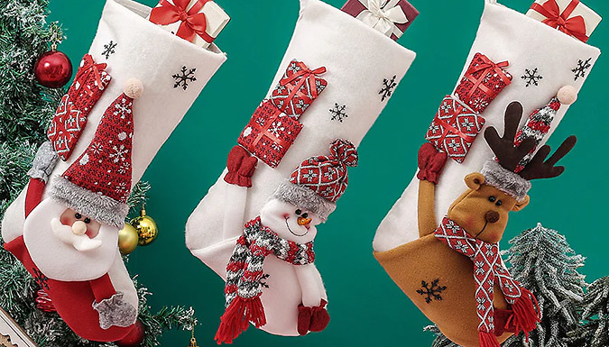 3 pack christmas stockings